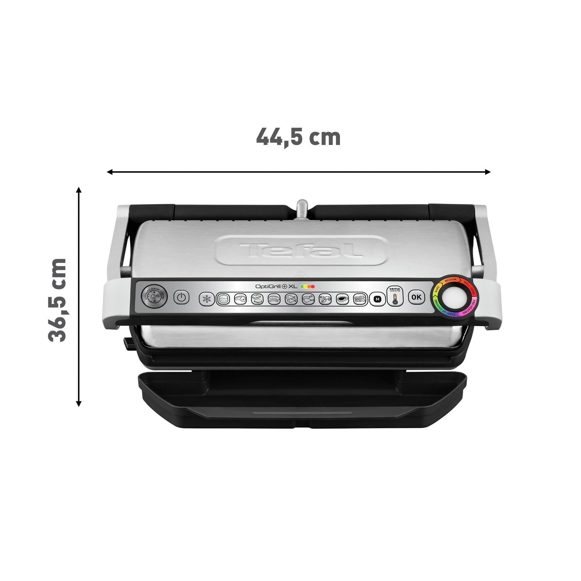 Tefal Optigrill+ XL, Grill intelligent, 9 programmes, Mode manuel, XL jusqu’à 8 personnes, GC722D16