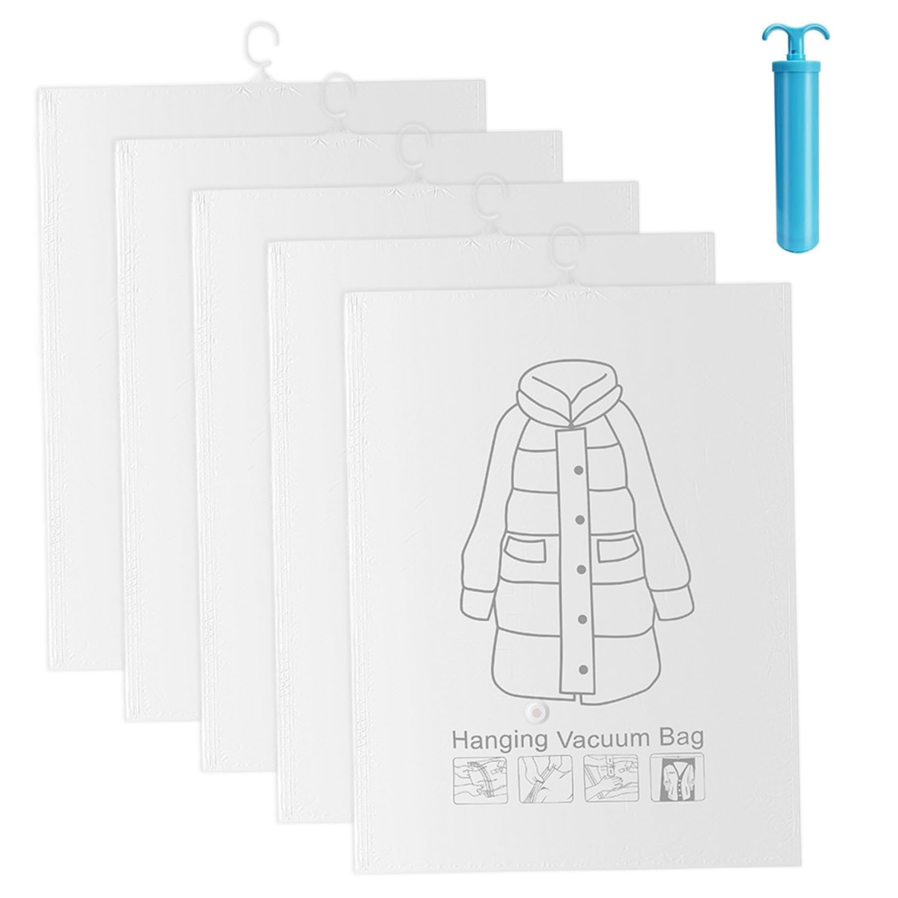 Bolsas de almacenamiento de aspirador para ropa reutilizables con sello comprimido hermético