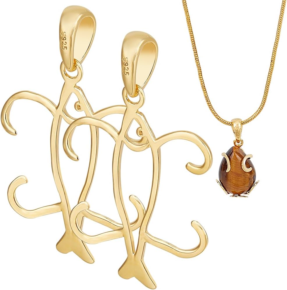 BENECREAT 925 Sterling Silver Fish Shape Pendant Base, Claws Prong Pendant Blank for Irregular Cabochon Mounting Setting DIY Necklace Jewelry Finding