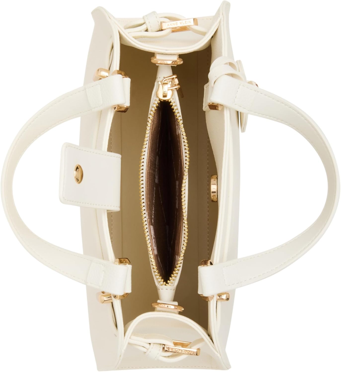 Anne Klein Womens Belted Small Satchel with Convertible Strap, Anne White - Image 6