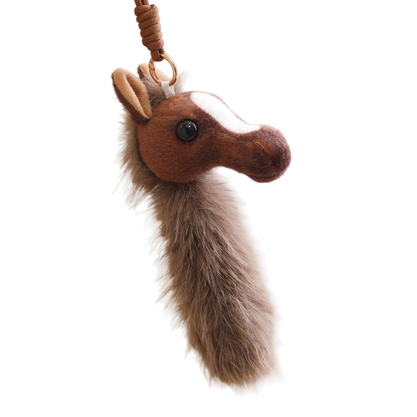 Adorable Cartoon Horse Head Plush Pendant Holidays Birthdays Home Decoration Safe Materials Ornament Soft Plush