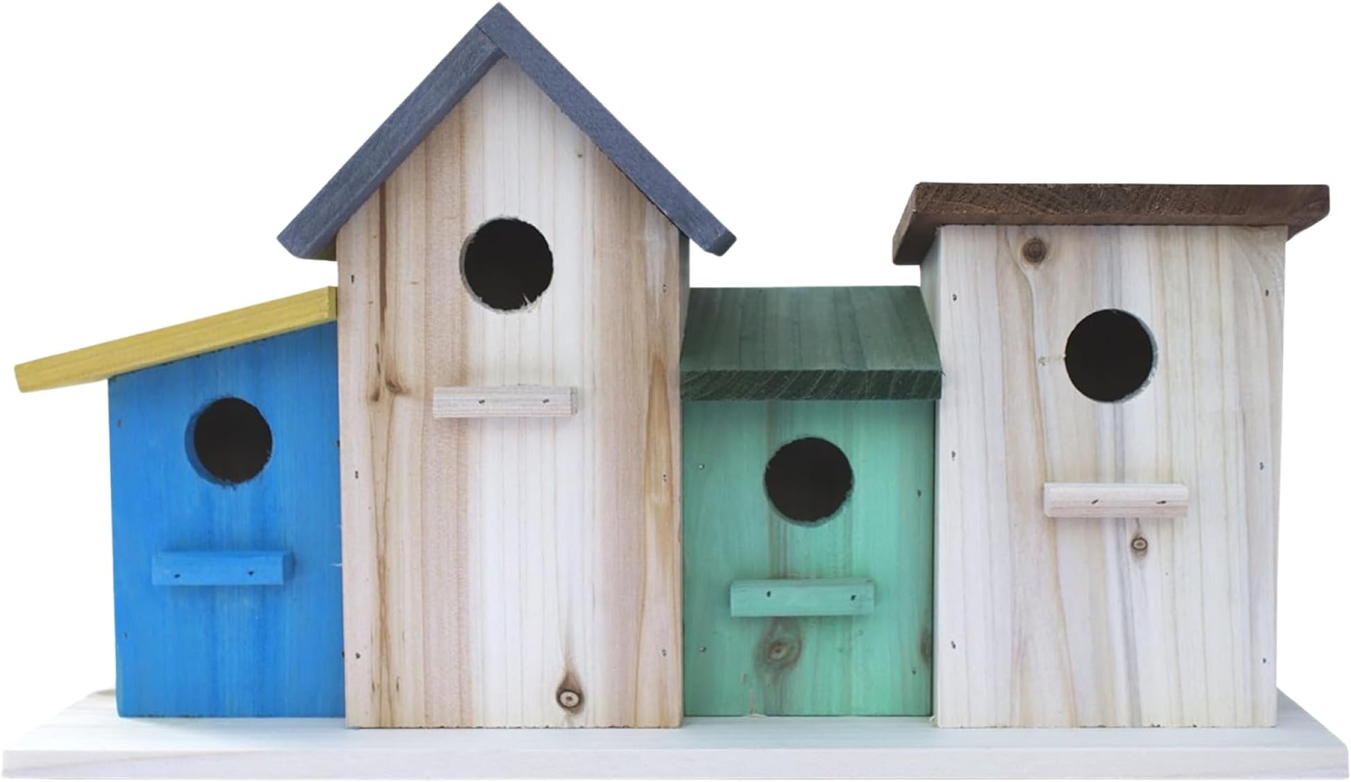 23 Bees 4 Hole Bird House for Outside/Indoors/Hanging, Kits for Children & Adults, Decorative Birdhouse &Home Decoration, Outdoors Feeder for Birds, Bluebirds, Wrens & Chickadees, All Weather