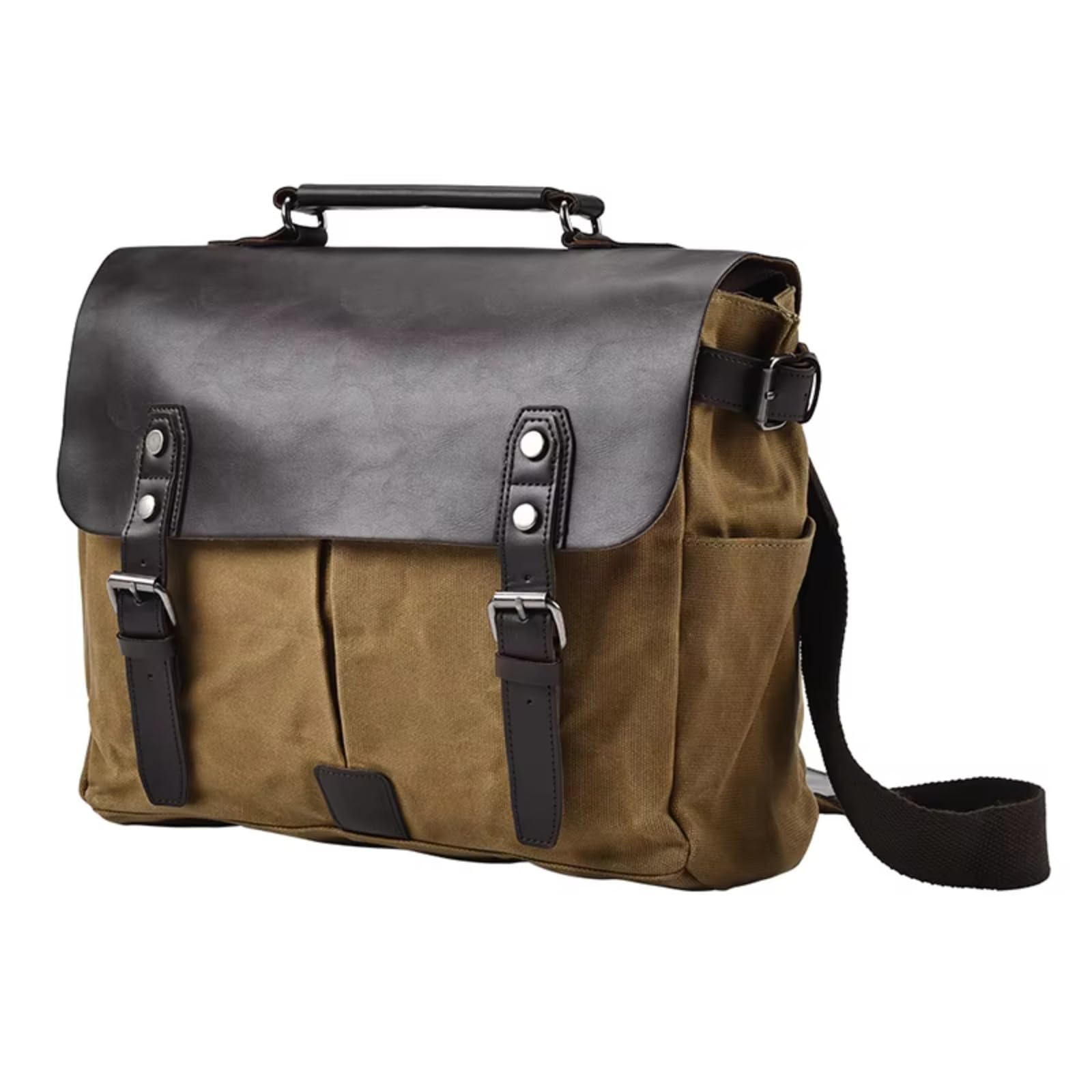 Compatibile Con CRF Per 125 250 CR XR Borsa A Tracolla Design Per Moto Accessori Per Spalla Crazy Horse In Tela Cerata Impermeabile Sacche Moto(Khaki)