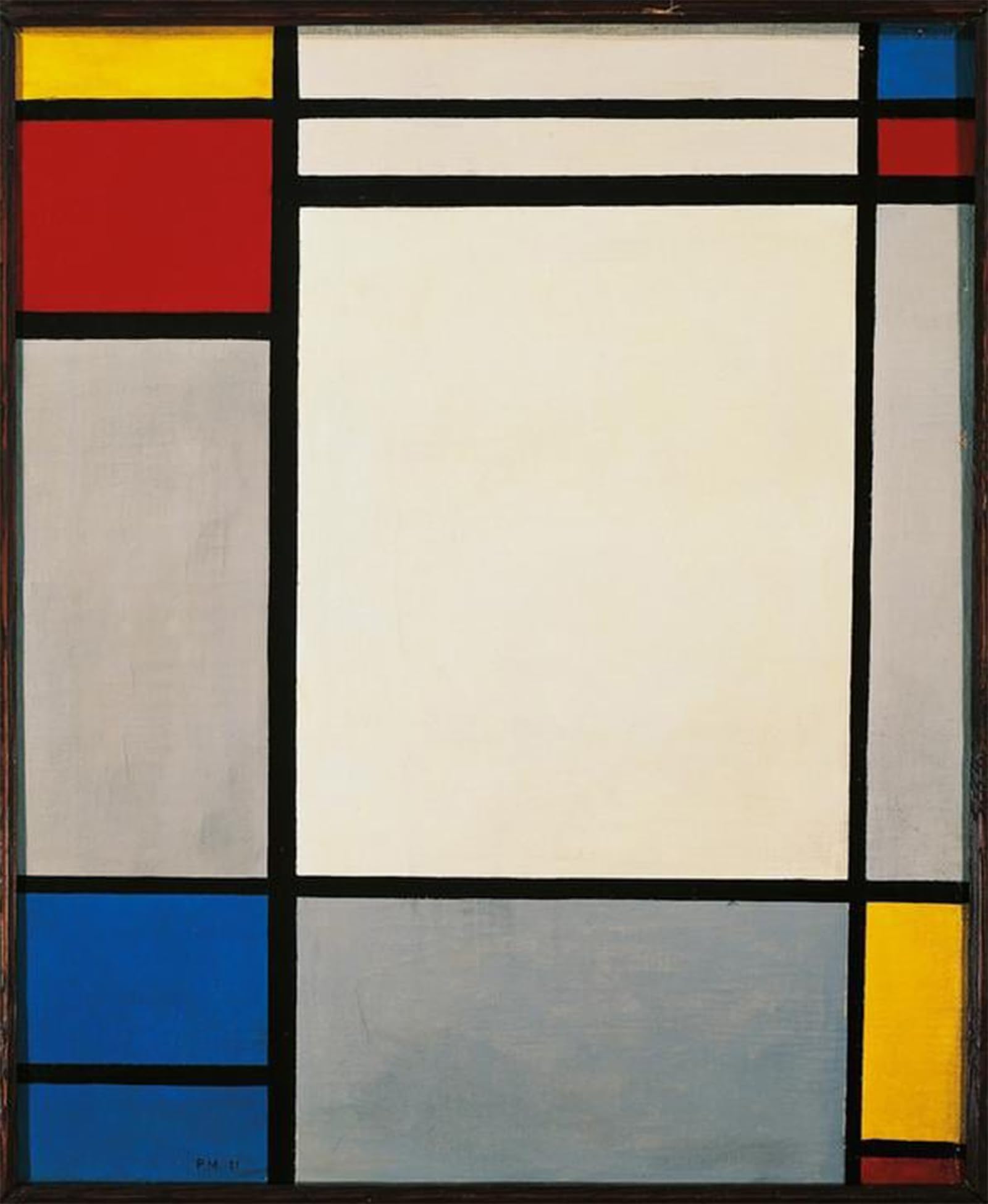 POSTERIIk Vintage Art Print Images Pictures Print Komposition by Piet Mondrian Modern Colour Posters for Office Home Decor 60x90cm