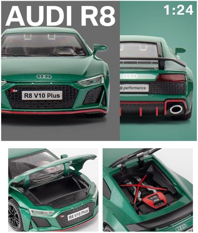 Audi R8 Toy Car Scale Model (1:24AudiR8-Green)