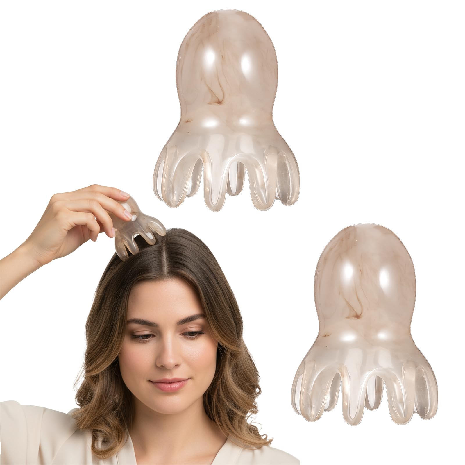 2Pcs Scalp Massage Tools Head Massager Comb Point Massage Comb Manual Acupressure Tool with 8 Flexible Nodes for