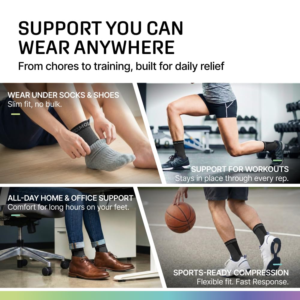 Modvel Fuß- und Knöchelbandage, Fußstütze, Kompressionsbandage für verstauchte Knöchel, Plantarfasziitis, Tendinitis, Arthritis, für Damen/Herren