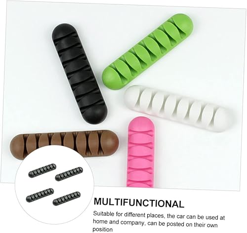 Miniatura 8 de Organizador de cables de gestión de cables, soporte de cable flexible negro para almacenar ordenadamente cables de carga, cables USB y accesorios,