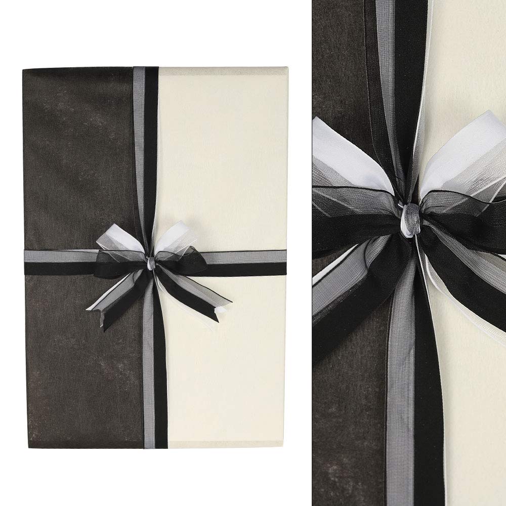 YataiGift Wrapping Paper, Floral Bouquet Paper, Flat Sheet, Gift Packaging Wrap, Bulk Packing Paper 20pcs sheets for Event and Party Supplies DIY Gift (Black)