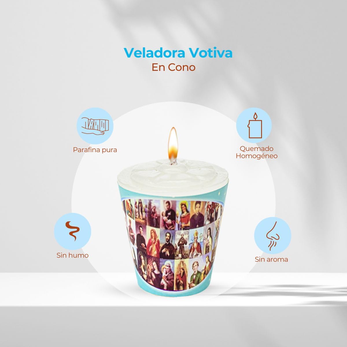 84 Pieces of White Votive Candles | Pure Paraffin | Replacement # 2 | Saints Cone | Ideal for all types of events and altars |