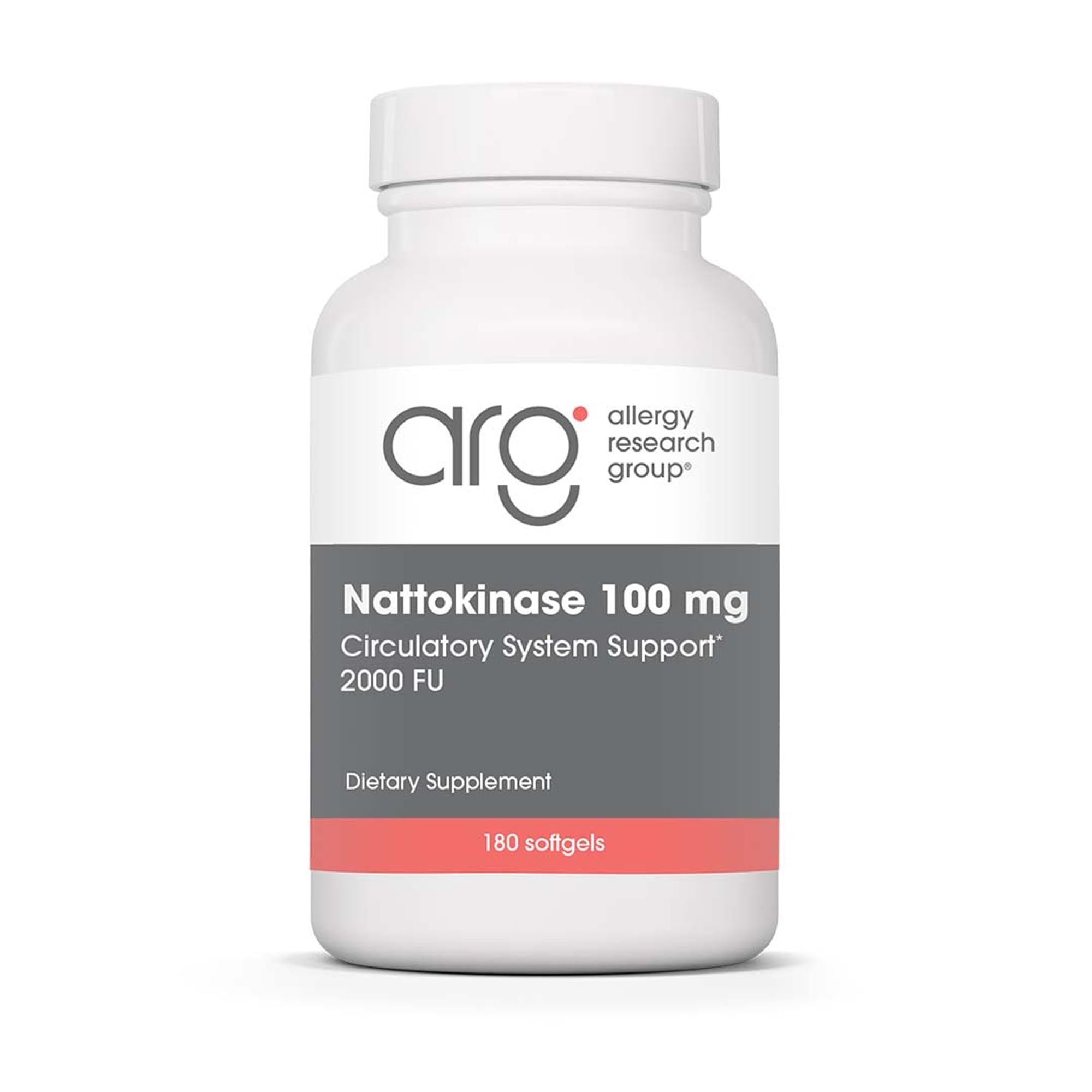 Allergy Research Group Nattokinase 2000 FU / 100mg - Nattokinase Supplement for Women and Men, Natural Enzyme Support for Heart and Blood Health - 180 Softgels
