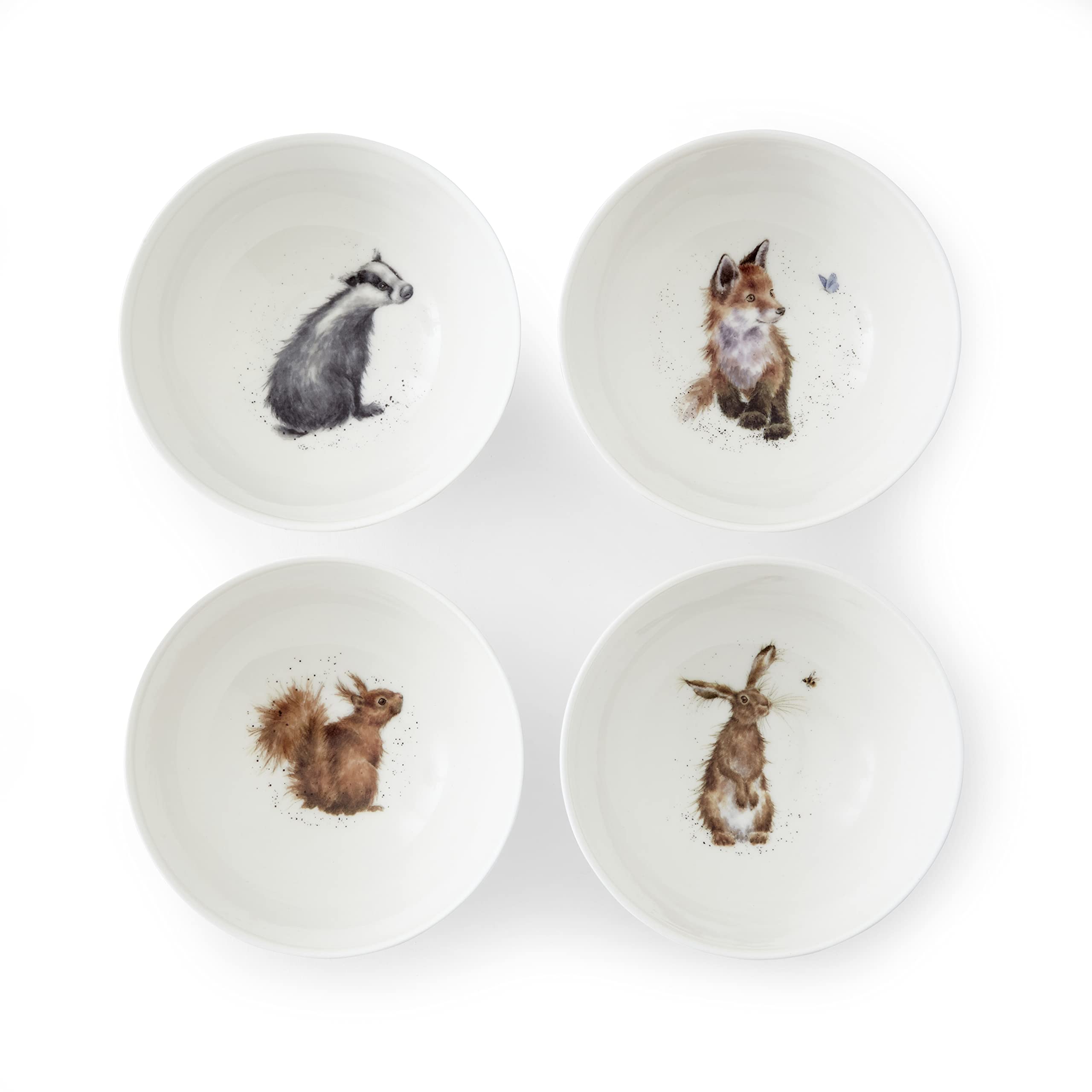 Wrendale Designs Royal Worcester Set mit 4 tiefen Schalen, 15,2 cm, 4 Stück