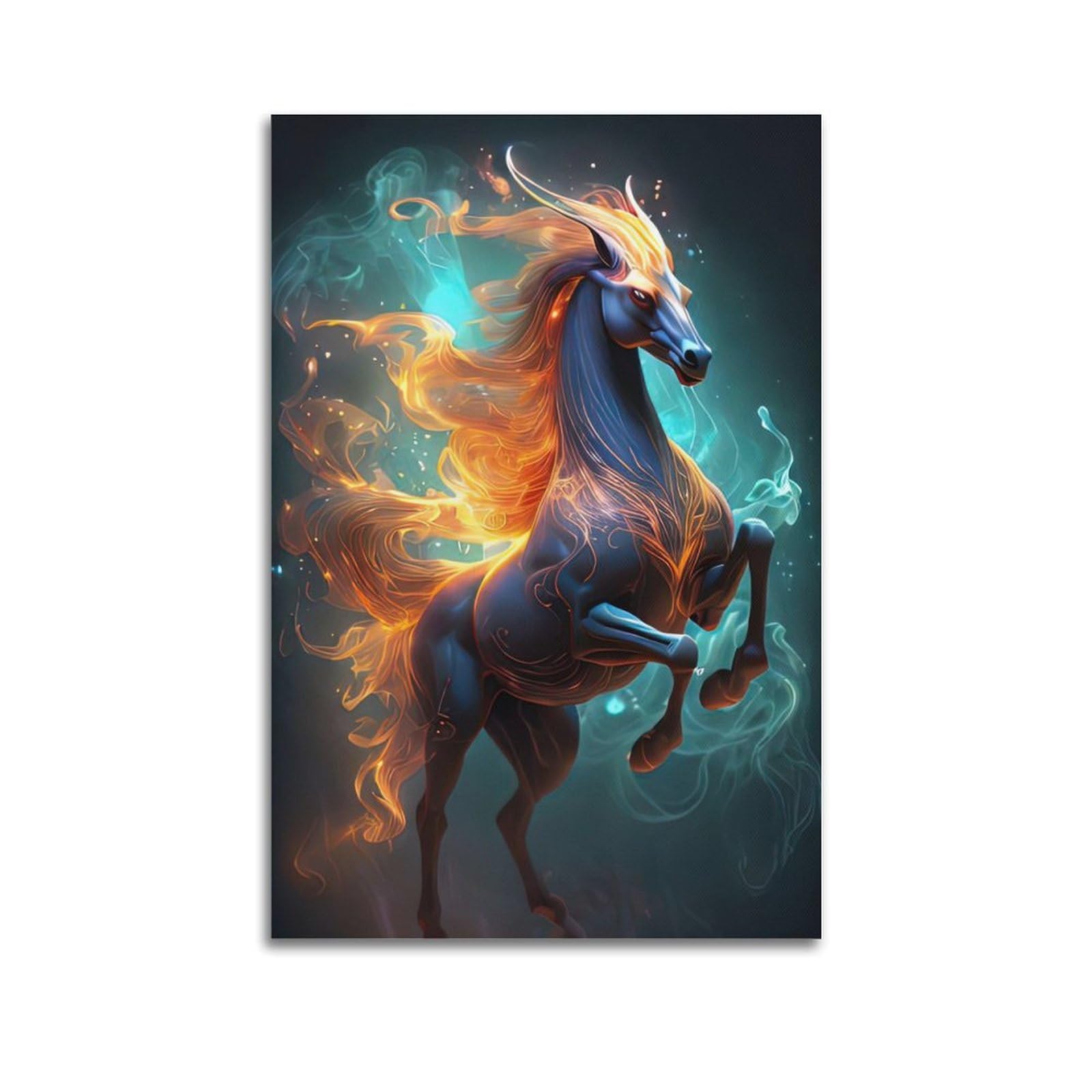 JTLFXY Animal Poster Strange Horses Poster Decorative Painting Canvas Wall Posters And Art Picture Print Modern Family Bedroom Decor Posters 20x30inch(50x75cm)