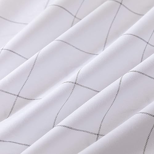 Miniatura 10 de JELLYMONI Sábana bajera ajustable de 100% algodón gris a rayas, doble sábana extral de 16.0in, ultra suave transpirable bolsillo profundo impreso