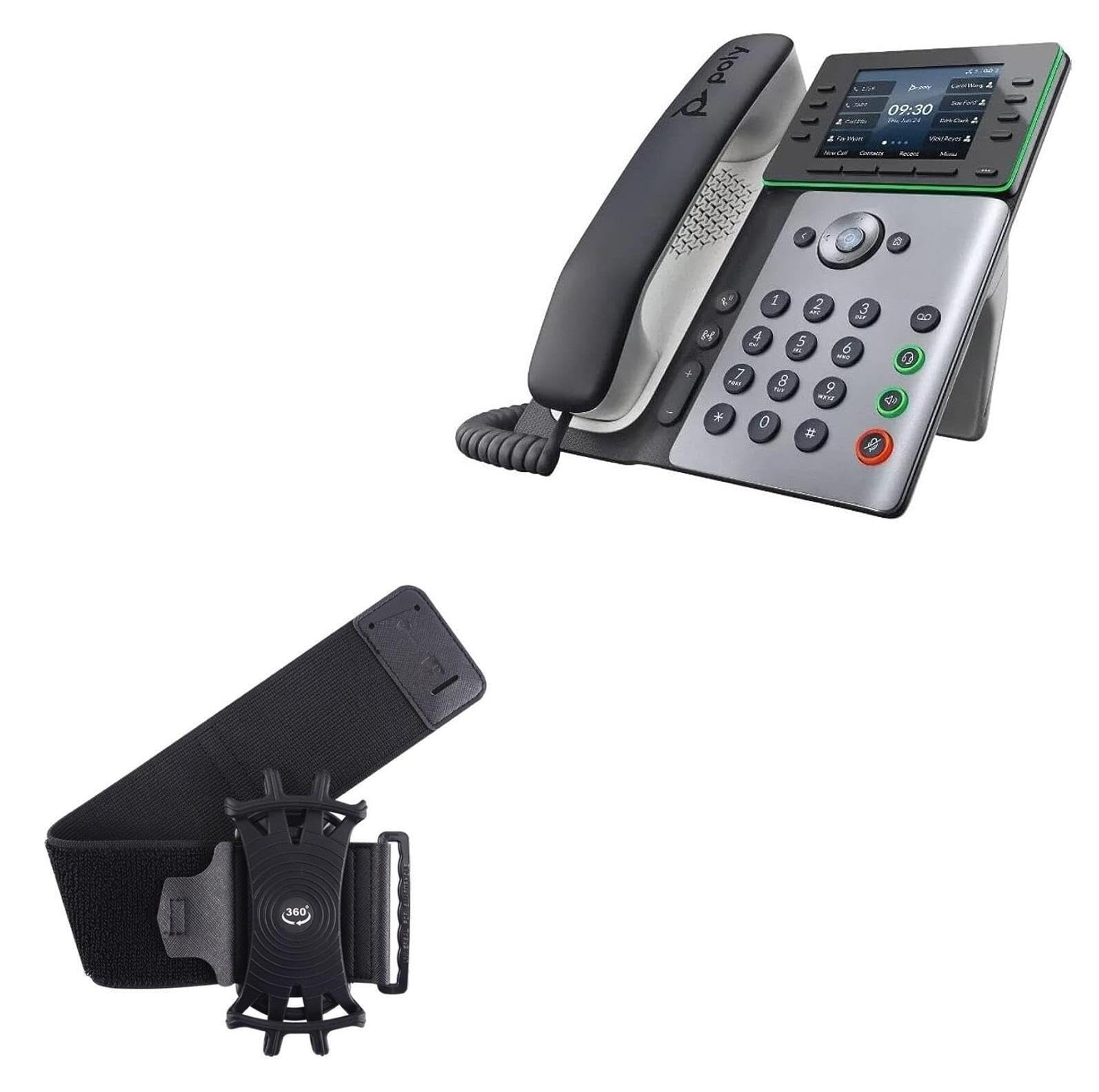 BoxWave Holster Compatible with Poly Edge E320 - ActiveStretch Sport Armband, Adjustable Armband for Workout and Running - Jet Black