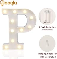 Vista 63 de Pooqla Letrero de Luces LED de Marquesina con Letras, Letra del Alfabeto Iluminada para Decoración del Hogar, Fiesta, Boda R