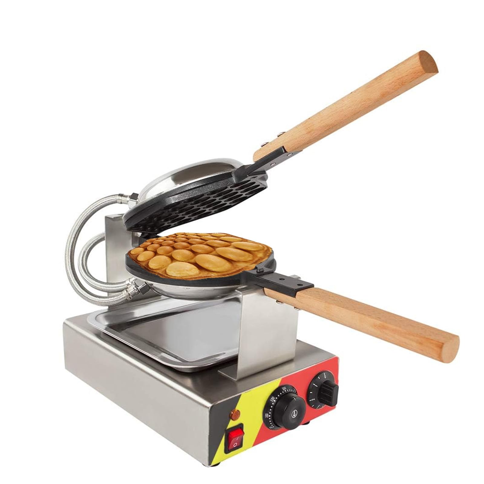 Egg Waffle Maker, Non-Stick Waffle Machine, Stainless Steel Baking Mold for Home or Commercial Use