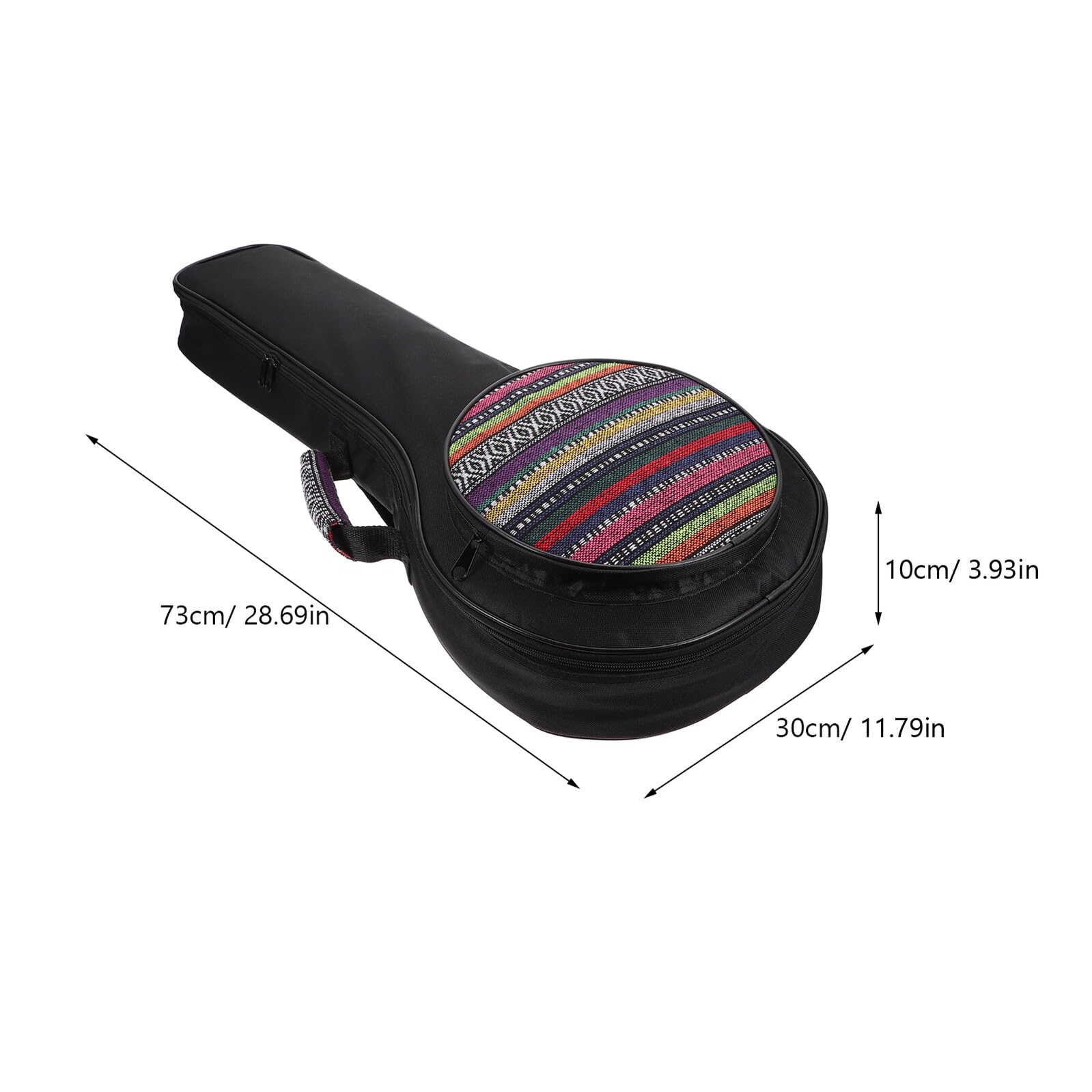 Veemoon Étui de Transport Portable pour Mandoline Doublure Douce Rembourrée Paquet à Dos Ethnique à Double Bretelle Confortable Pochette de Rangement Pratique pour Accessoires Usage