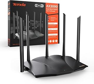 Tenda RX12 Pro Routeur WiFi 6 AX3000 Dual Band Gigabit, 2404Mbps/5GHz + 574 Mbps/2.4GHz, 4 Ports Gigabit, Largeur de Bande 160MHz, WiFi+ Mesh, OFDMA/VPN/WPA3/IPV6/TWT
