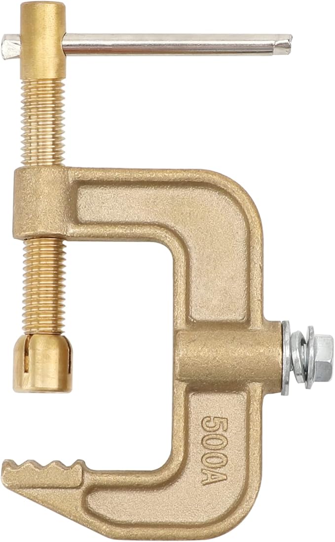 Luckyweld Welding Ground Clamp, 500A Current G Styles Solid Brass Earth