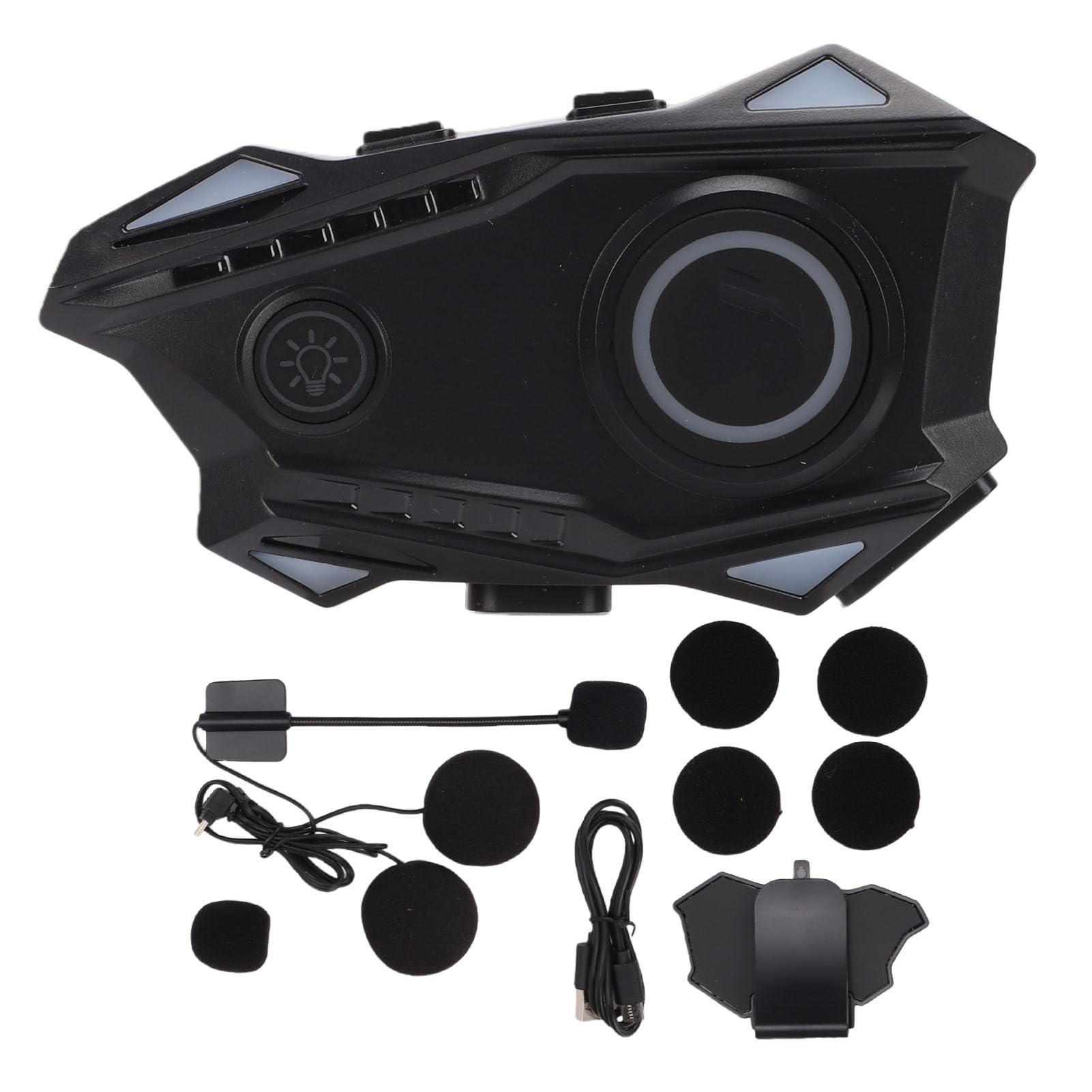 Yctze Auricolare Bluetooth per Casco da Moto con Cancellazione Intelligente del Rumore, Batteria da 1000 MAh Dal Design Ultra Sottile e Impermeabile per Moto da Motoslitta
