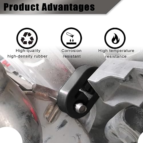 Miniatura 5 de 2 piezas de goma para suspensión de escape de 2 agujeros, diámetro universal de 0.47 pulgadas, soporte de soporte de silenciador, soporte aislante