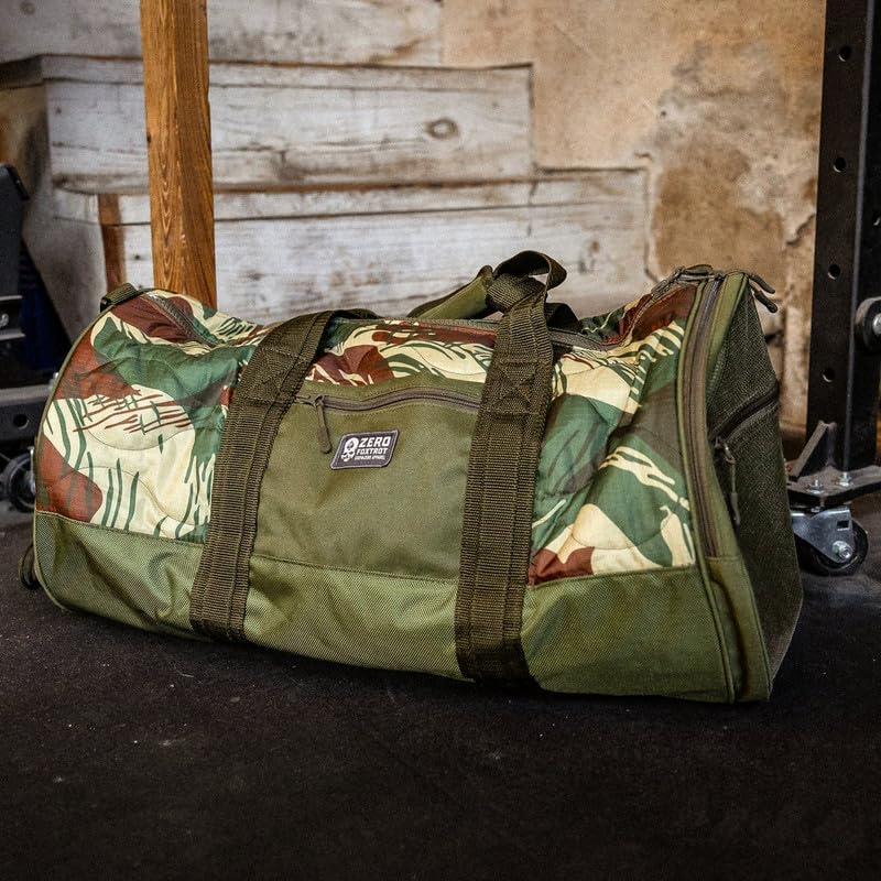 Zero Foxtrot Woobie Duffle Bag, large gym, travel, camping, overnight bag for men and women, military, tactical duffle with shoe compartment – 60L - Black Tiger Stripe4