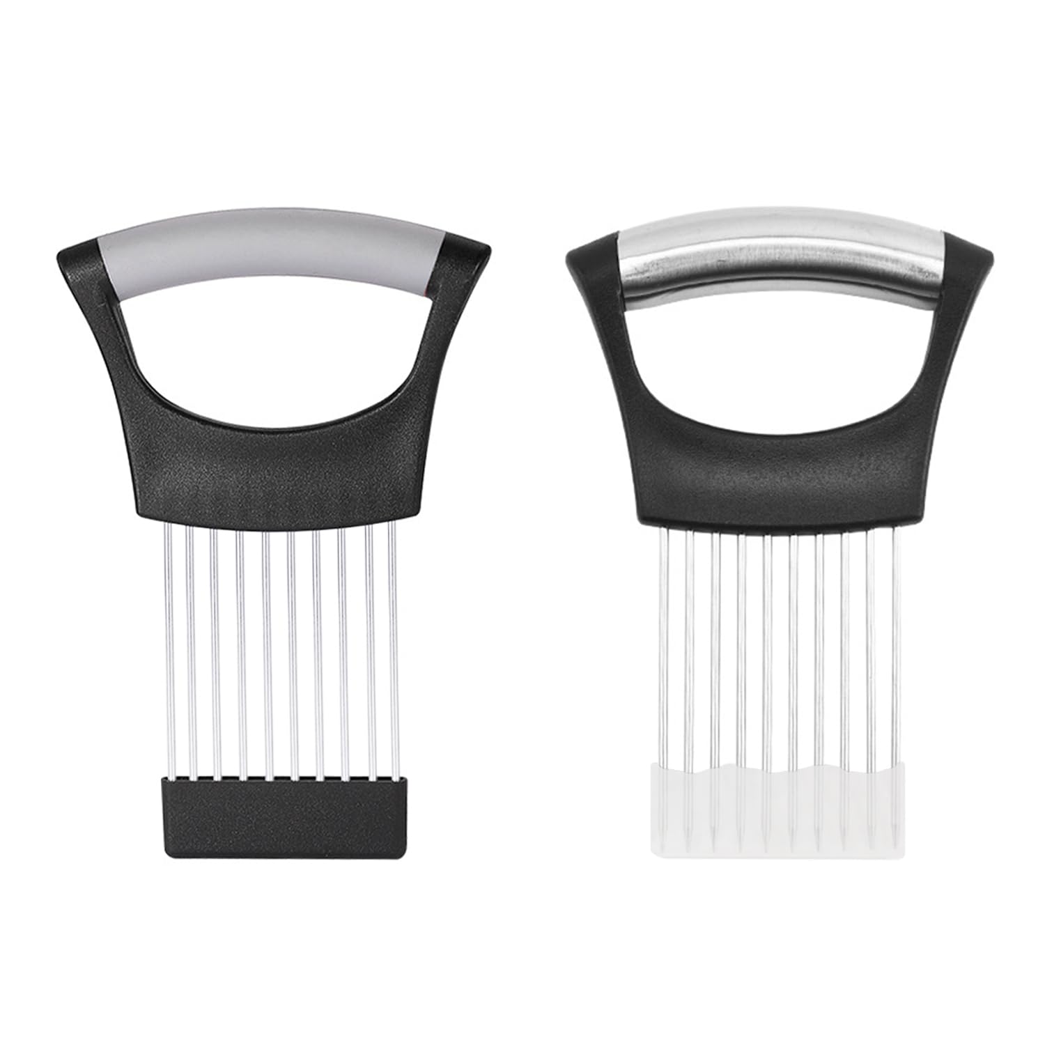 Nidhfg Black Gray 2 Pieces Of Stainless Steel Onion Needles, Onion Fixed Slicer, Kitchen Tools, Suitable For Fruits, Vegetables, And Meat.