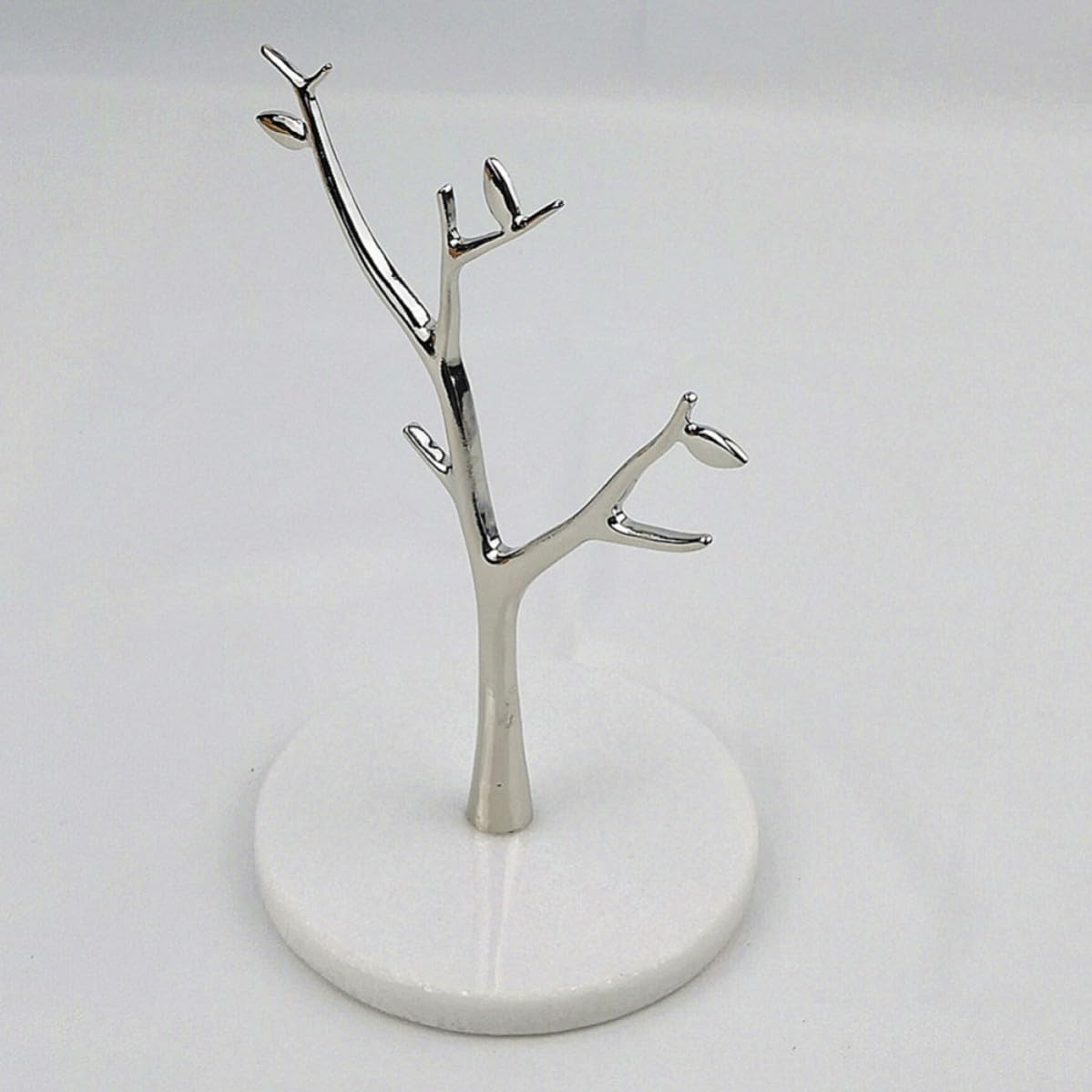 Expositor de Joyas en Forma de Árbol Base de Mármol, Organizador de Pendientes y Collares de Metal para Uso Personal y Comercial