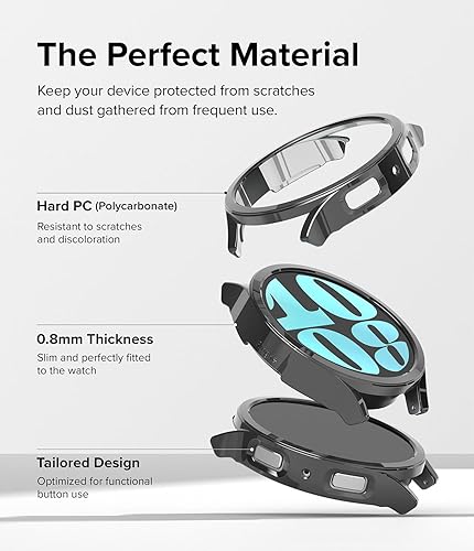 Miniatura 6 de Ringke Funda delgada material antiamarilleopaquete de 2 compatible con Samsung Galaxy Watch 6 (1.732 pulgadas), ligera, resistente, funda