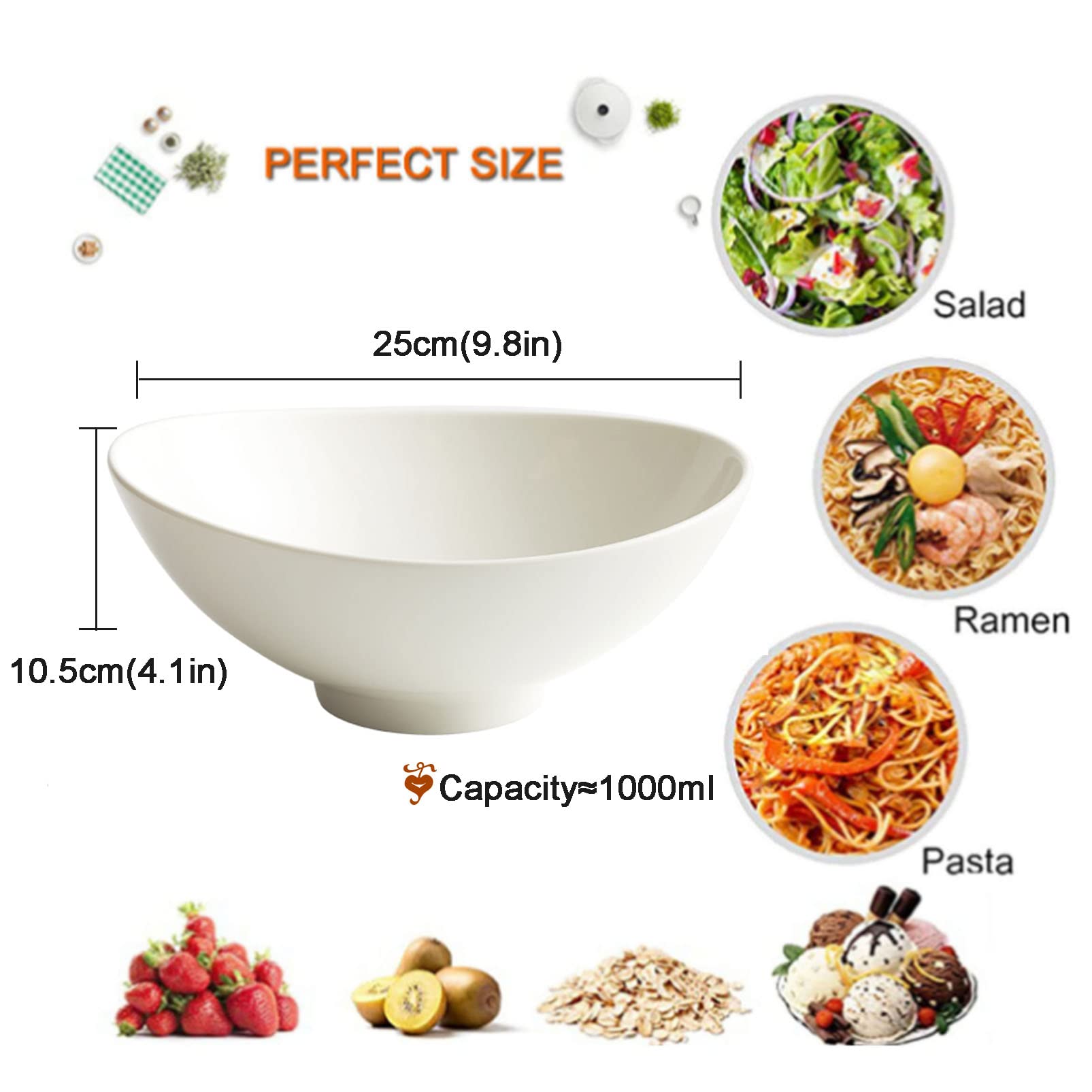 Amazon.com | URINGO I Salad Bowls, Ceramic Kitchen Serving