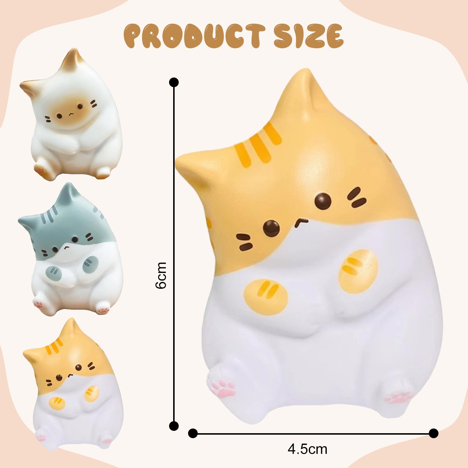 3 Pezzi Mochi Squishy Giocattoli da Schiacciare, Kawaii Squeeze Toys Squishy Giocattoli, Stress Relief Squeeze, Antistress Giocattolo per Bambini e Adulti, Regalo di Natale, Festa Compleanno