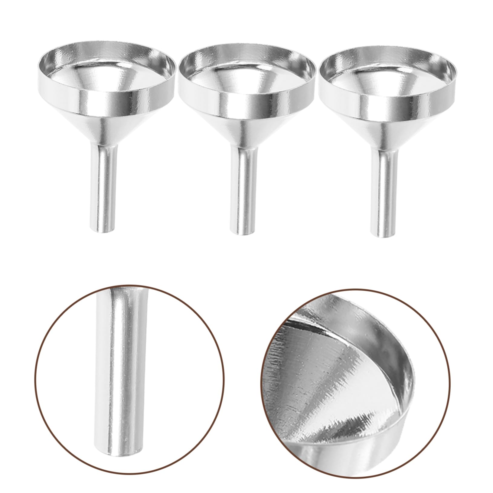 FRCOLOR 5 juegos de ventiladores de embudo de metal mini embudo para botellas herramientas de cuidado de la piel perfume, minit para llenar botellas pequeñas, de recarga para el