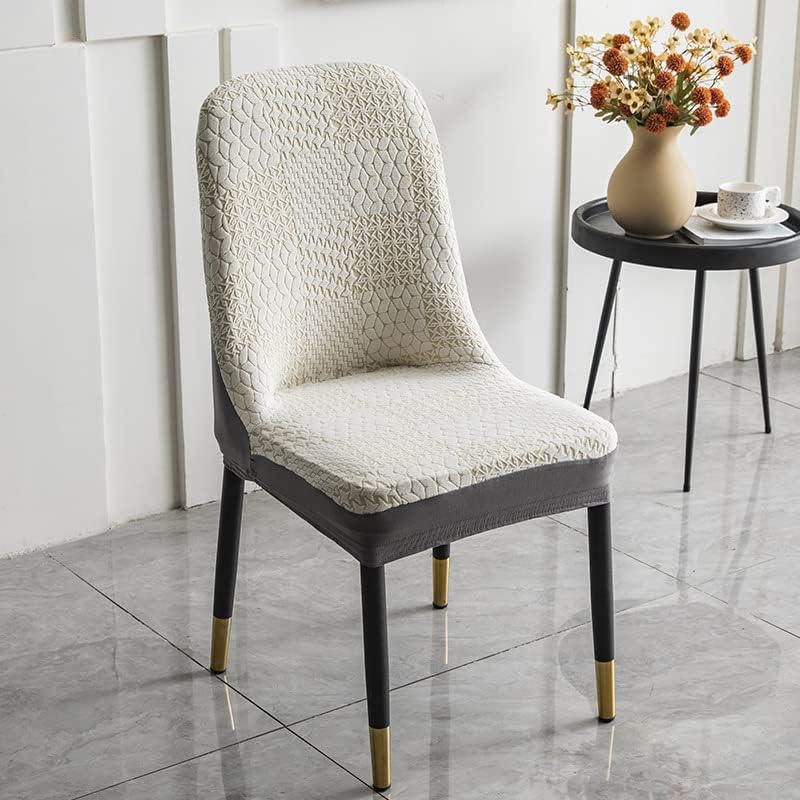 Miniatura 7 de Funda elástica para silla de comedor, extraíble y lavable, diseño de jacquard curvado sin brazos, adecuada para comedor, sala de estar, dormitorio,