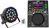 Audiosavings Bundle: Gemini MDJ-600 Single Tabletop USB/CD Media Player DJ MIDI Controller Bundle with Rockville BATTERY PAR 50 Rechargeable LED DMX Wash Up-Light (2 Items)