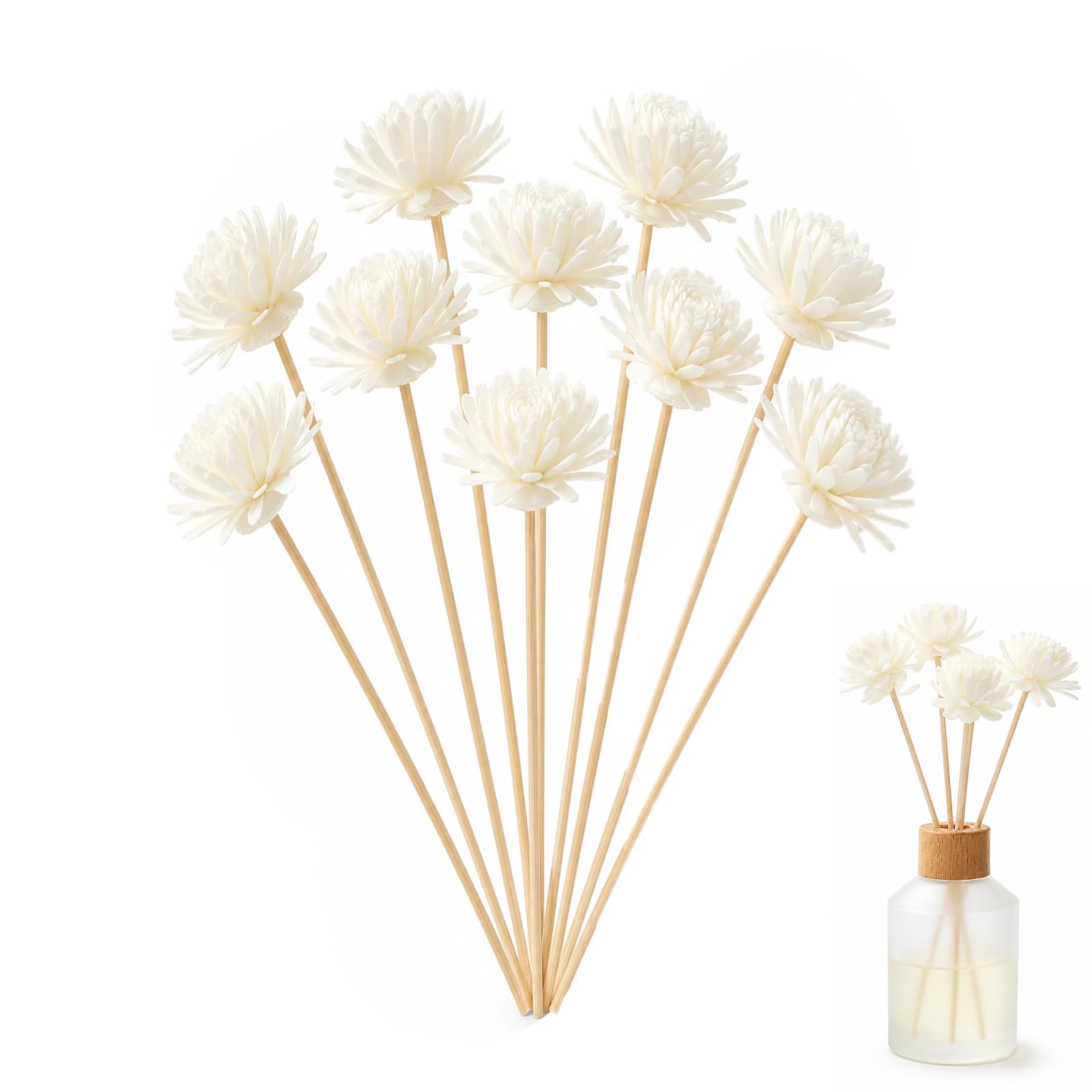 jojofuny 10pcs Reed Diffuser Sticks Flower Decorative Fragrance Reeds