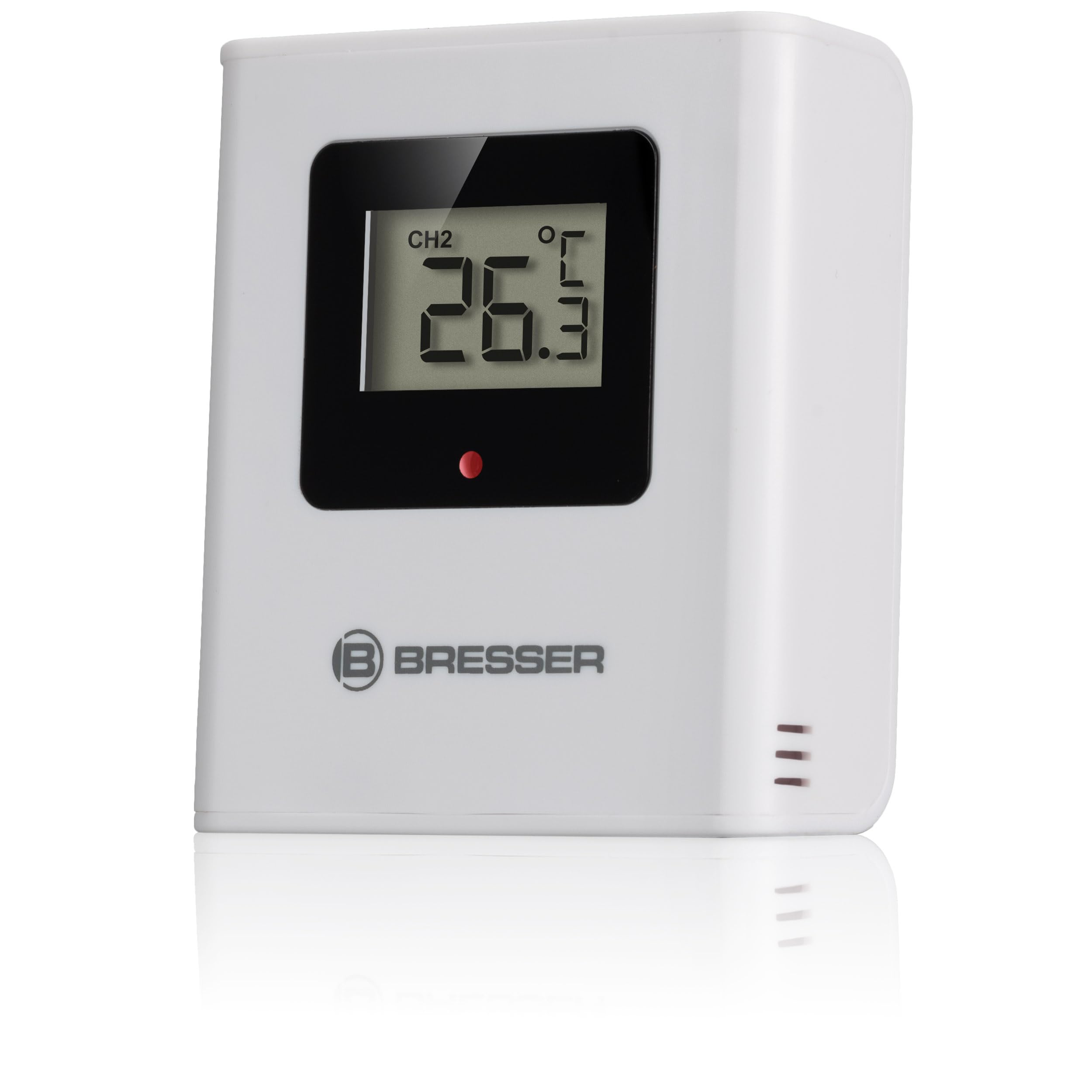 Bresser Stazione meteo radio con sensore esterno Meteo Temp W, termometro interno ed esterno, previsioni meteo, allarme antigelo, orologio radio DCF, ampio display digitale