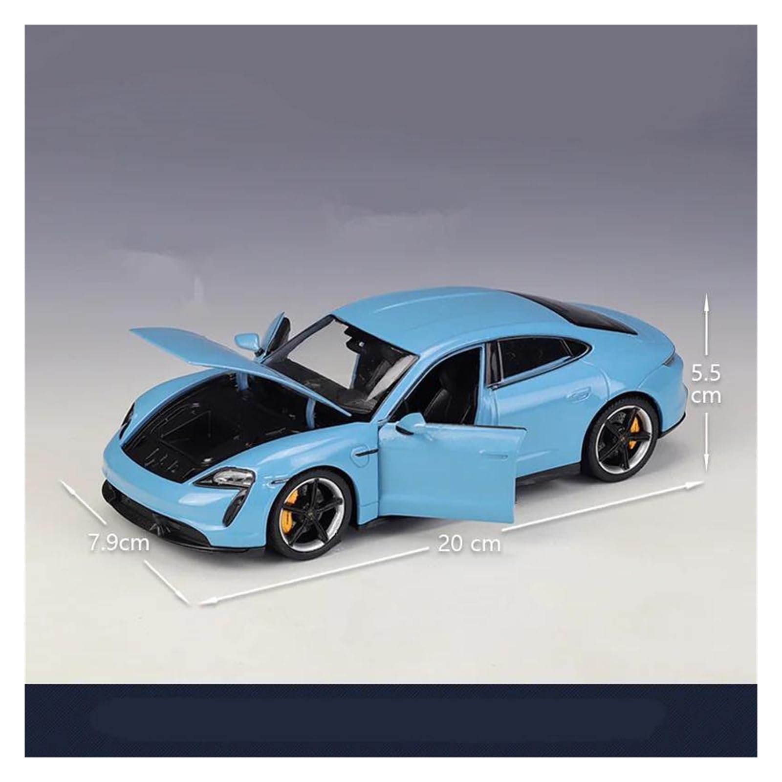 Modellino Diecast Modellismo da Collezione Auto 1:24 Per Taycan Per Turbo S Modellino Di Auto In Metallo Pressofuso Da Collezione(D'argento)