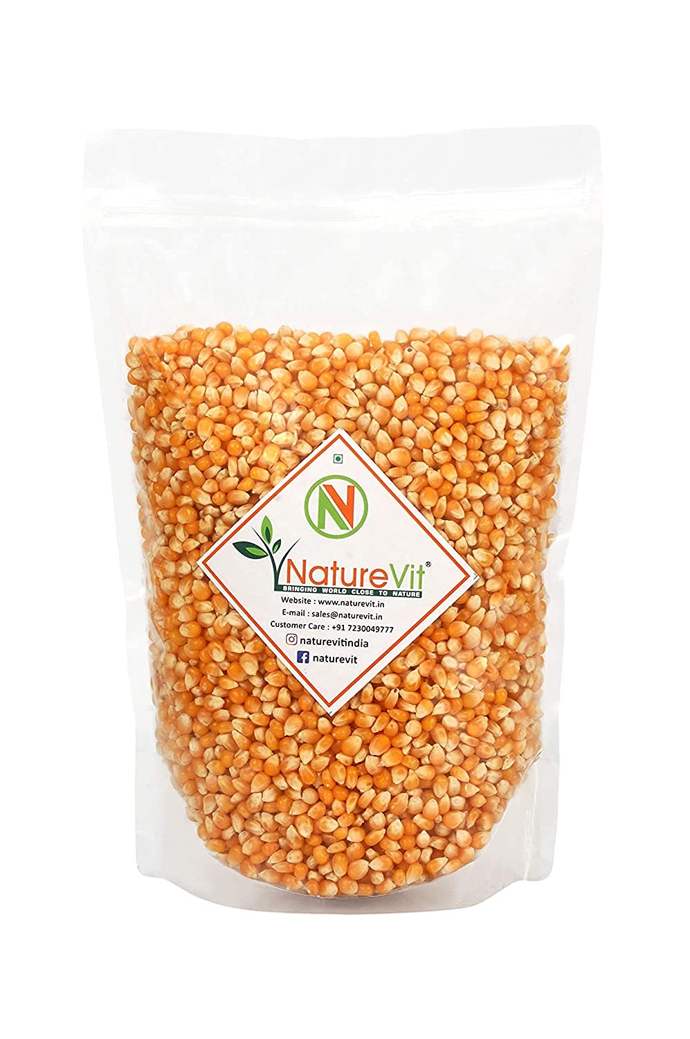 NatureVit Mushroom Popcorn Kernels 400g | Makka Seeds | Big & Round Popcorn for Caramel & Cheese Coating | Non-GMO, Natural & Unpopped Corn | Ideal for Home, Theater & Snack Bars