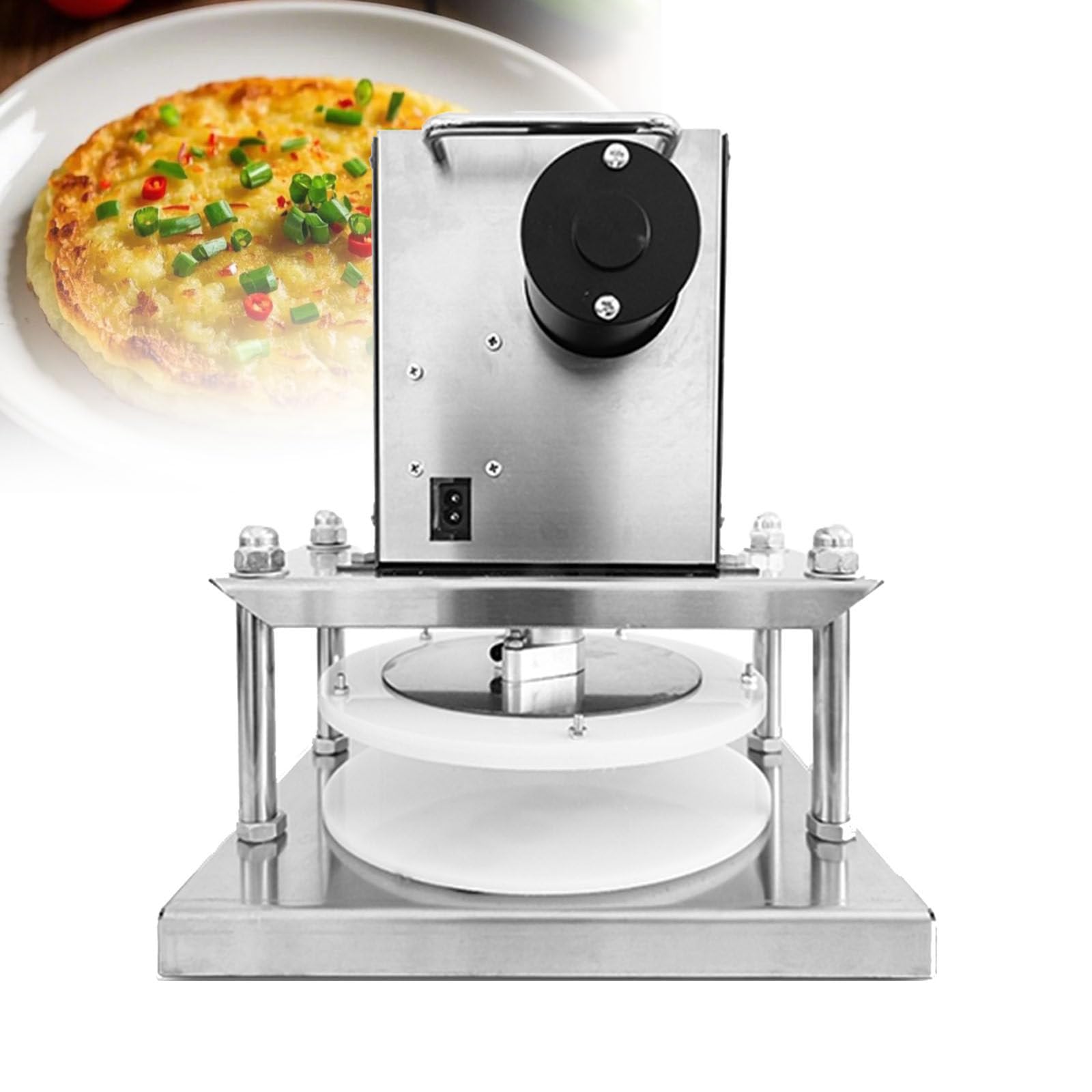 AYCDL Electric Rolling Pin, Pasta Making Tool, Adjustable Stainless Steel Pizza Maker, Stainless Steel Electric Pizza Dough Press Machine, Easy to Clean