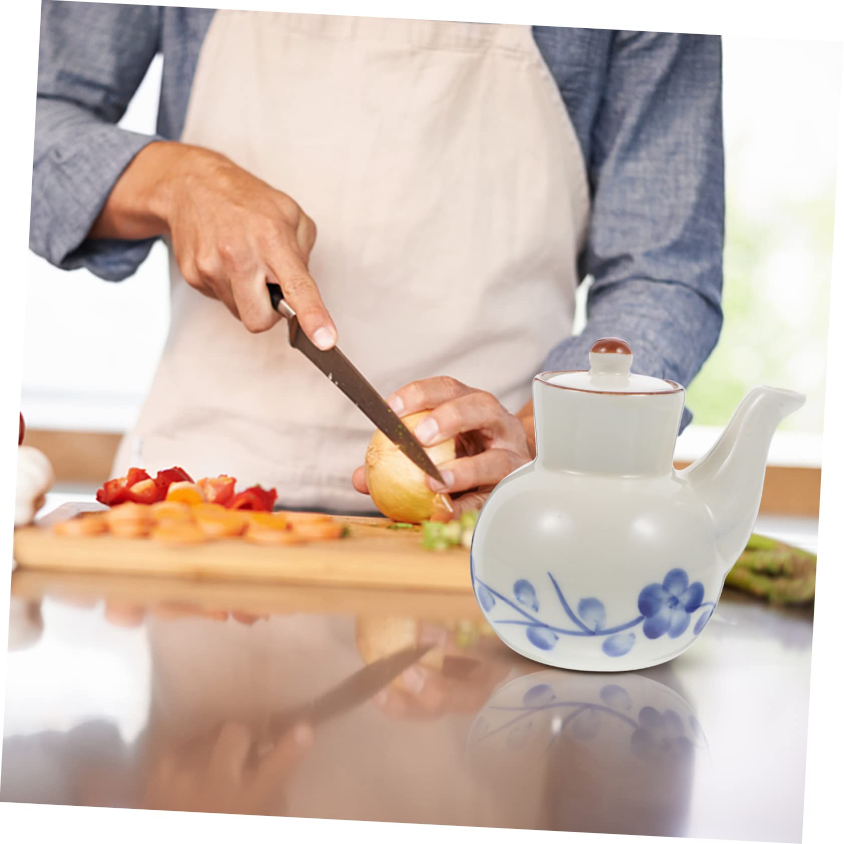 Luxshiny Japanese Style Sauce Bottle Multi Use Vinegar Dispenser for Soy Sauce Balsamic Vinegar and Syrups Easy to Use Condiment Pot for Home and Kitchen