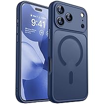 CANSHN Cover Magnetica per iPhone 17 Pro Max(6,9 Pollici), Compatibile con MagSafe, (Protezione Completa Della Fotocamera), Custodia Traslucida Opaca Protettiva Sottile Antiurto,Blu Profondo