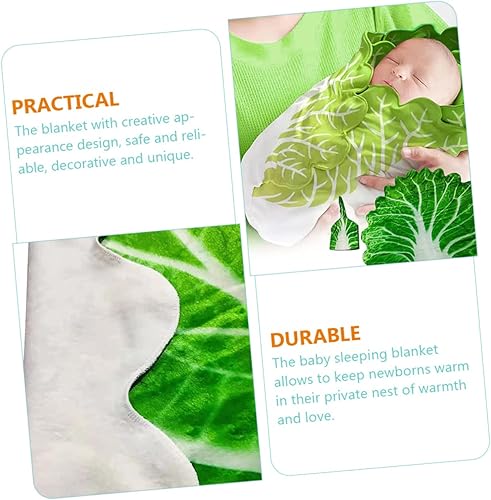 Miniatura 2 de KOMBIUDA 1 juego de mantas para bebé con hojas más suaves y creativas para dormir, accesorios para recién nacidos, sombrero para foto de fondo