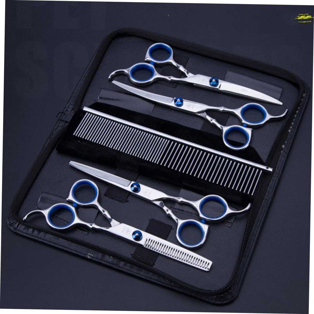 Ciseaux de Toilettage pour Animaux, Coupe et Trimming, 1 Set Métal Argenté