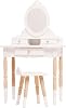 Le Toy Van - Wooden Vanity Table with Mirror and Chair - Bedroom Furniture - Victorian Style Oval Dressing Table - Desk with Drawers and Stool - Kids 3
