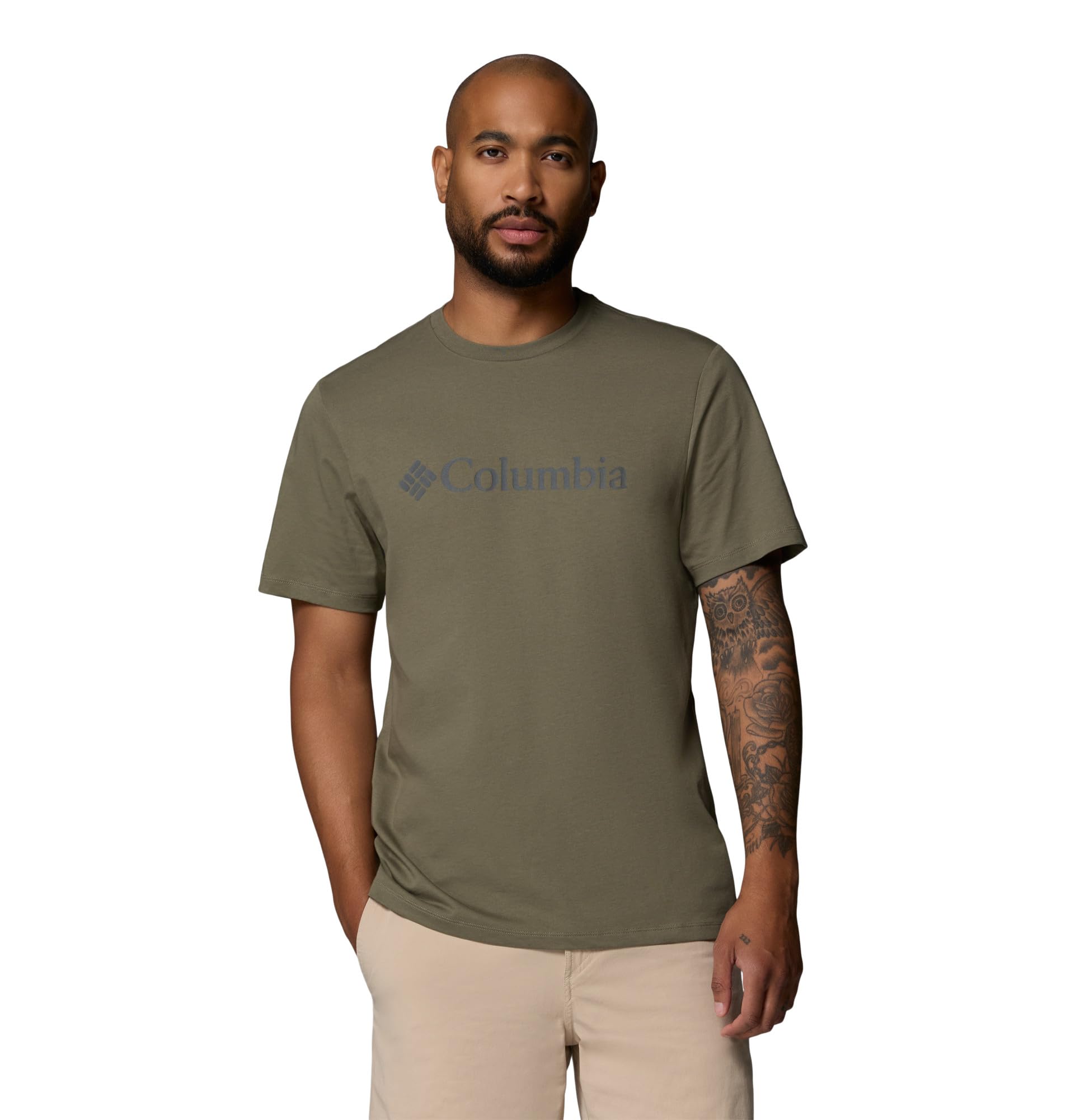 Columbia Sportswear Men's Green Columbia - Csc Basic Logo™ Organic Cotton T-Shirt - Stone Gem Columbia Extra Large