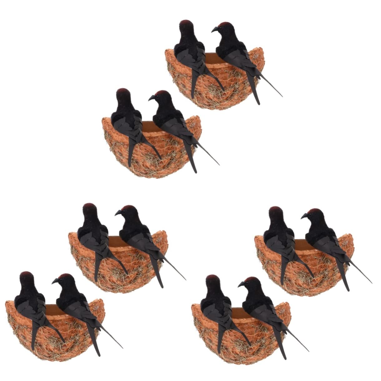 YARNOW 6sets Decorativo Di Nido Di Uccelli Simulazione Per e Fotografia Ornamento Artistico Per Interni Ed Esterni