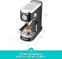Vista 7 de CASABREWS CM5418 Cafetera espresso de 20 bares, cafetera de espresso de acero inoxidable con espumador de leche, máquina de capuchino compacta