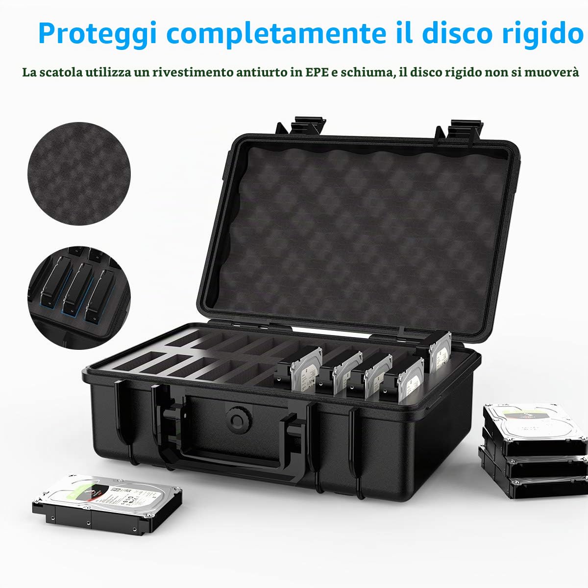 ORICO Custodia Hard Disk Esterno Disco Protettiva per Rigido 3.5, Protezione per 3.5 Durevole Custodia Cavi,Nero