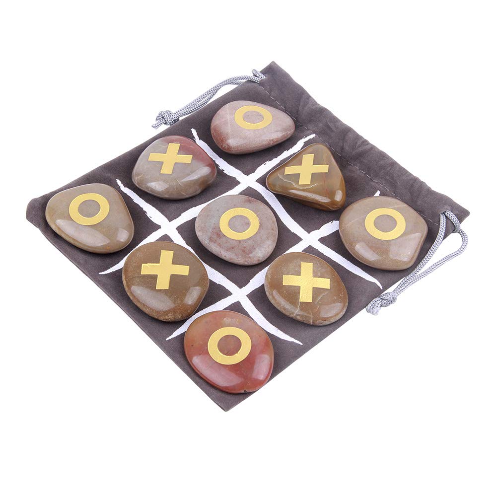 Buy River Stone Tic Tac Toe Game with Gameboard Bag for Playing with